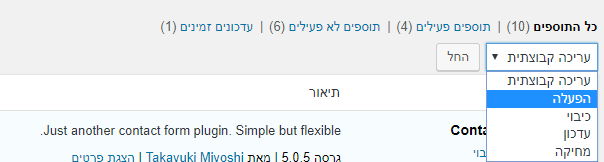 התקנת פלאגינים